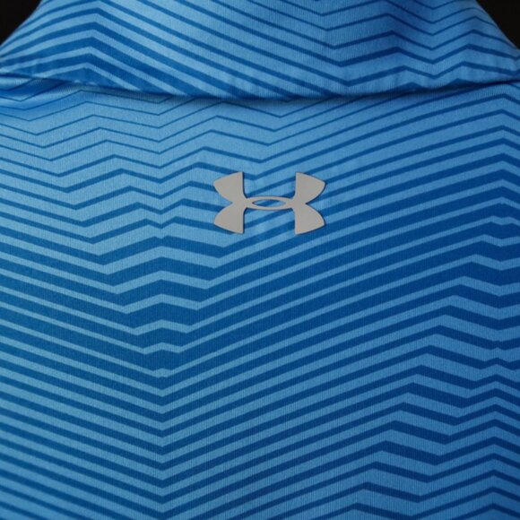 Under Armour HeatGear Blue Graphic Striped Polo (XL) OMG! ⛳️ - Picture 3 of 10